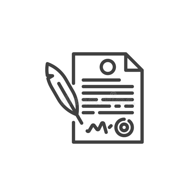 contract pen line icon agreement linear style sign mobile concept web design signing document outline vector symbol logo 223364237